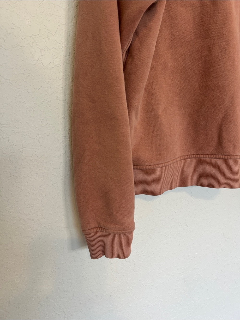 Vuori 1/4 Zip Pullover Hoodie in Dusty Rose Organic Cotton - Picture 5 of 6